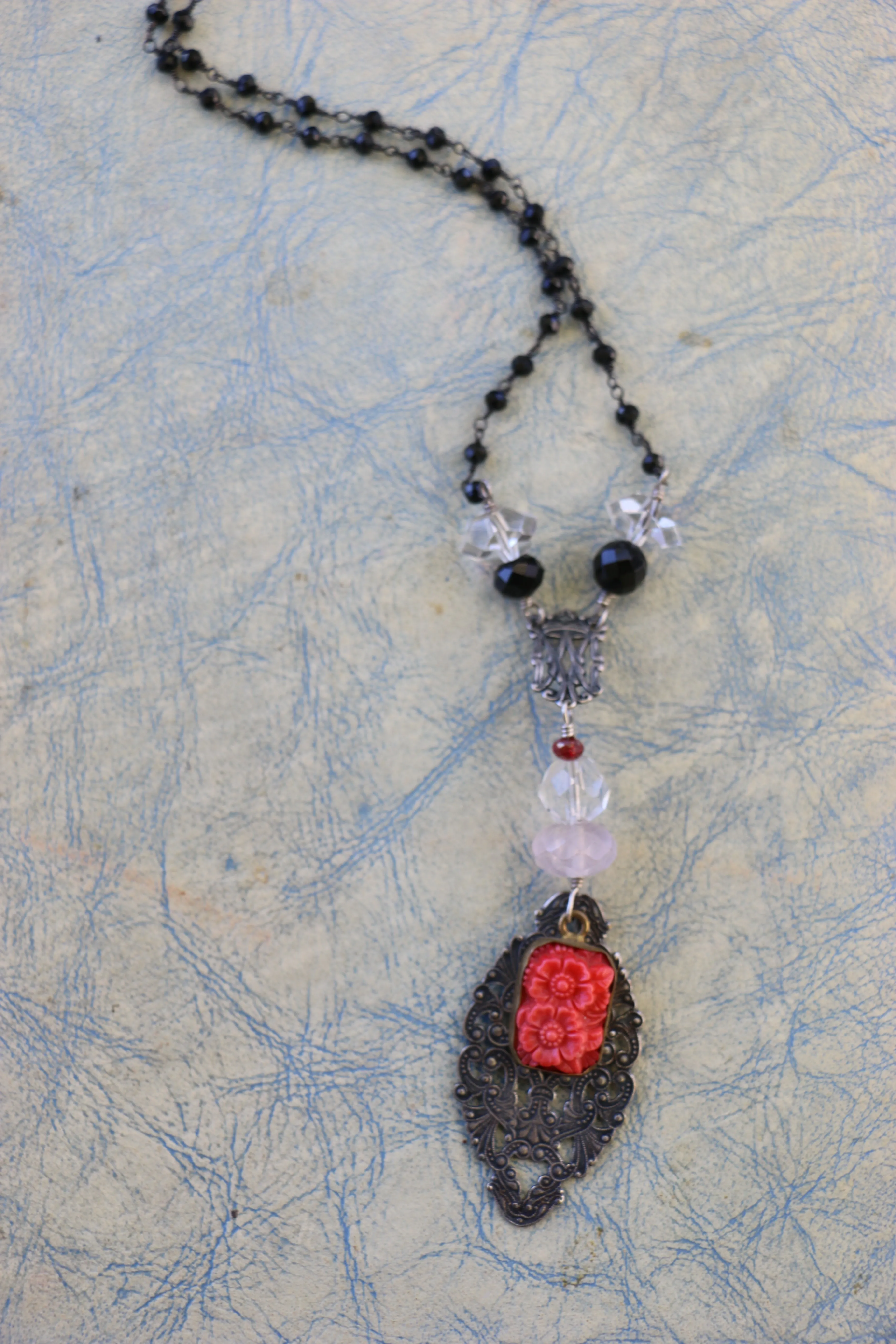 Floral Coral Goddess Necklace