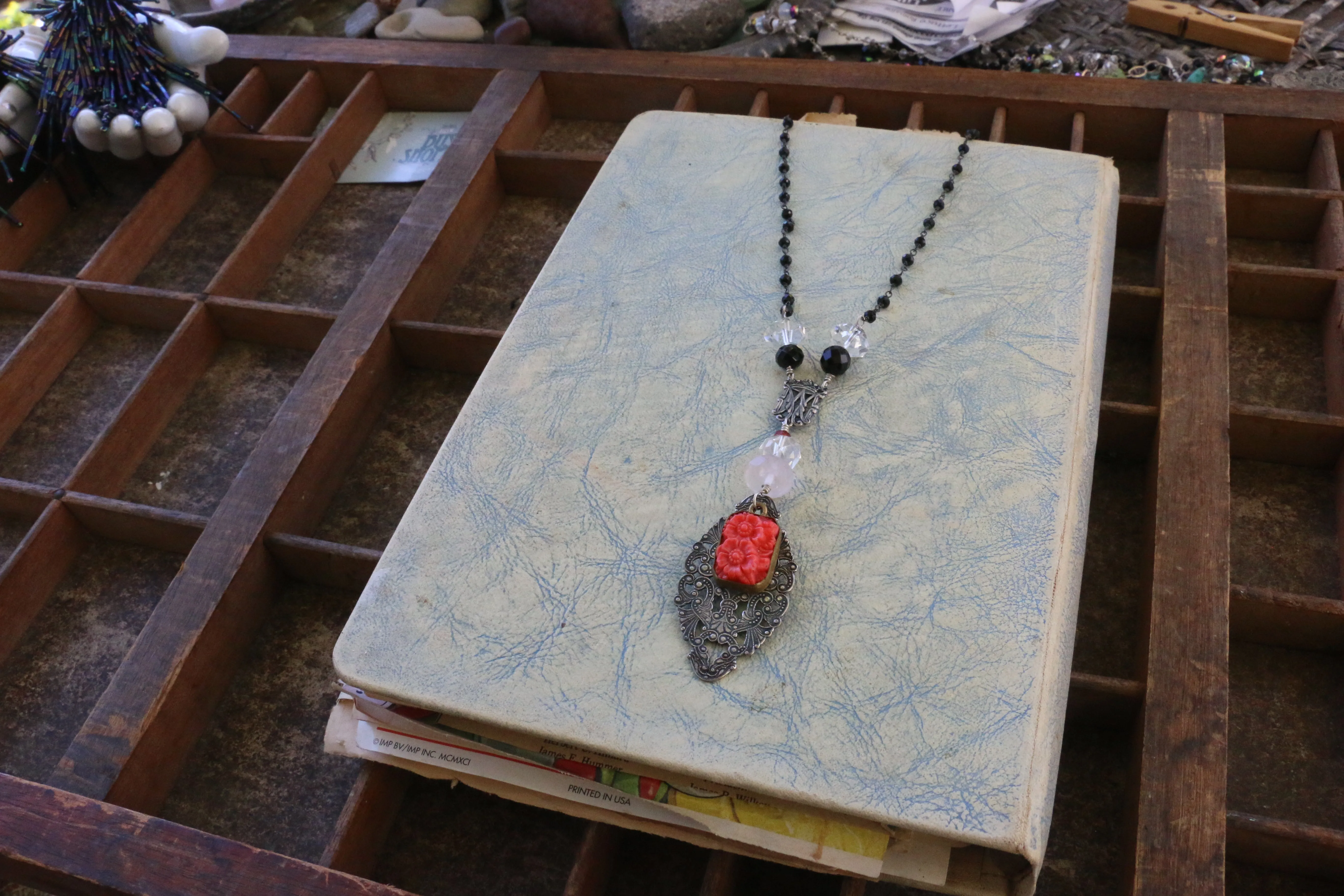 Floral Coral Goddess Necklace