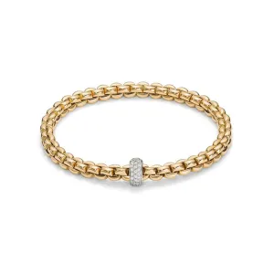 FOPE 18K YELLOW GOLD EKA COLLECTION BRACELET WITH DIAMONDS - SZ MED