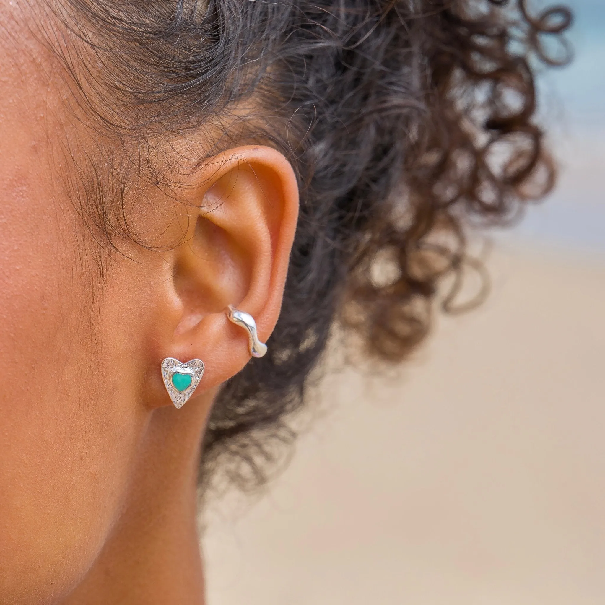 Forever turquoise heart studs