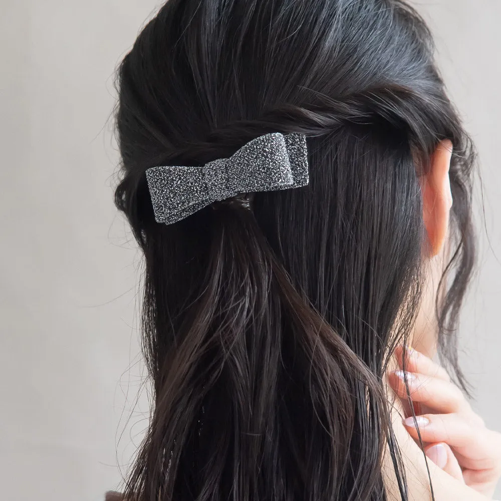 Glitter Bow Hair Barrette