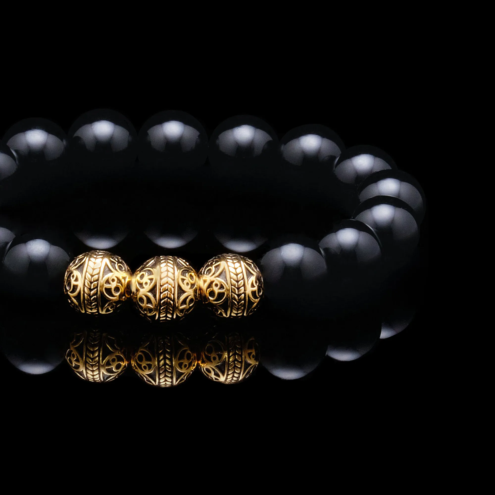 Gold Classic Obsidian Bracelet