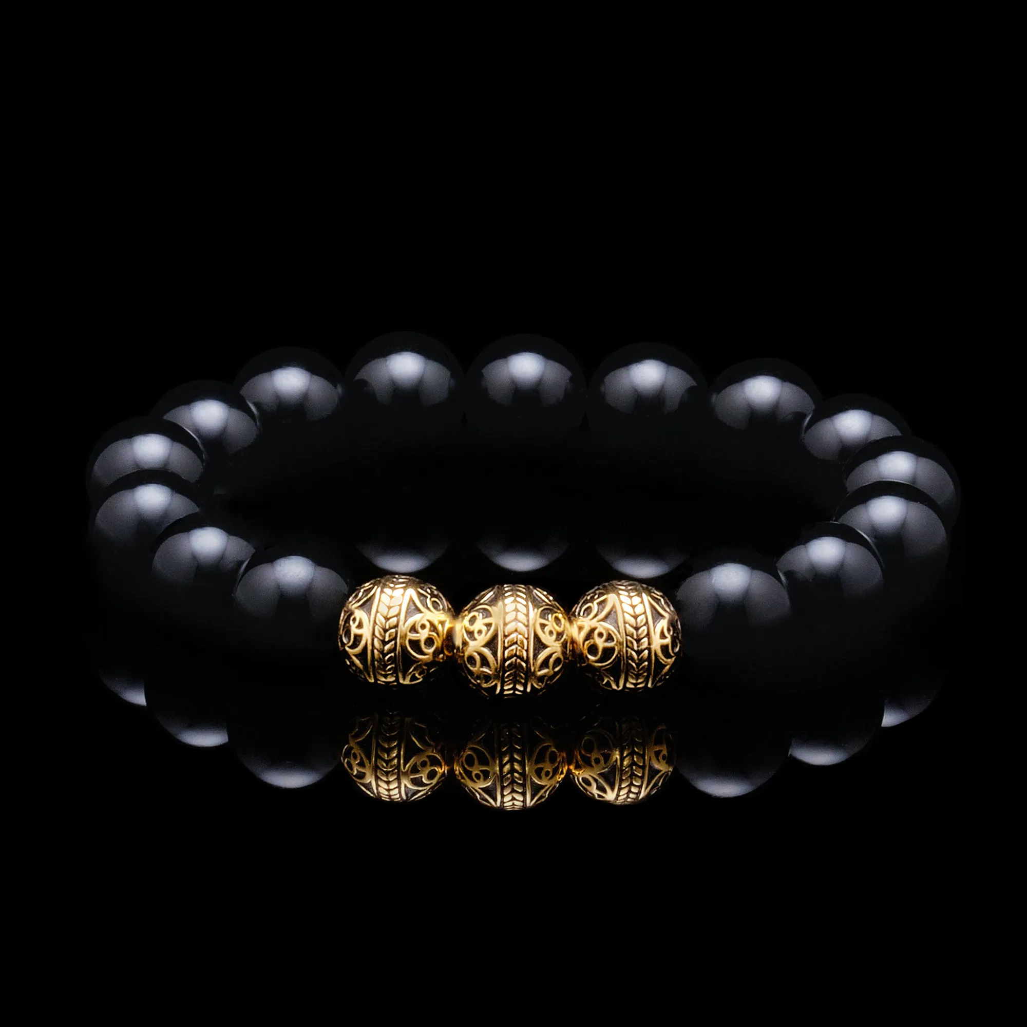 Gold Classic Obsidian Bracelet