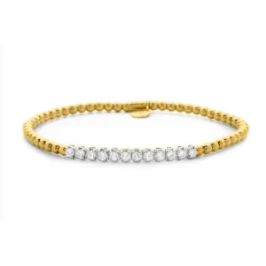 Hulchi Belluni 18K Yellow Gold Diamond Stretch Bar Bracelet