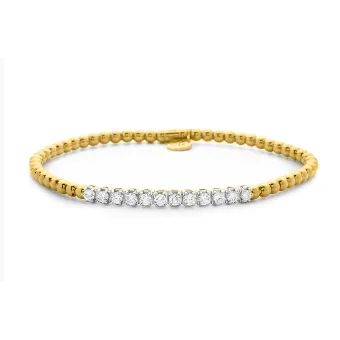 Hulchi Belluni 18K Yellow Gold Diamond Stretch Bar Bracelet