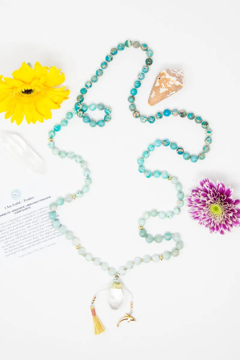 I am Joyful   at Peace Mala Necklace