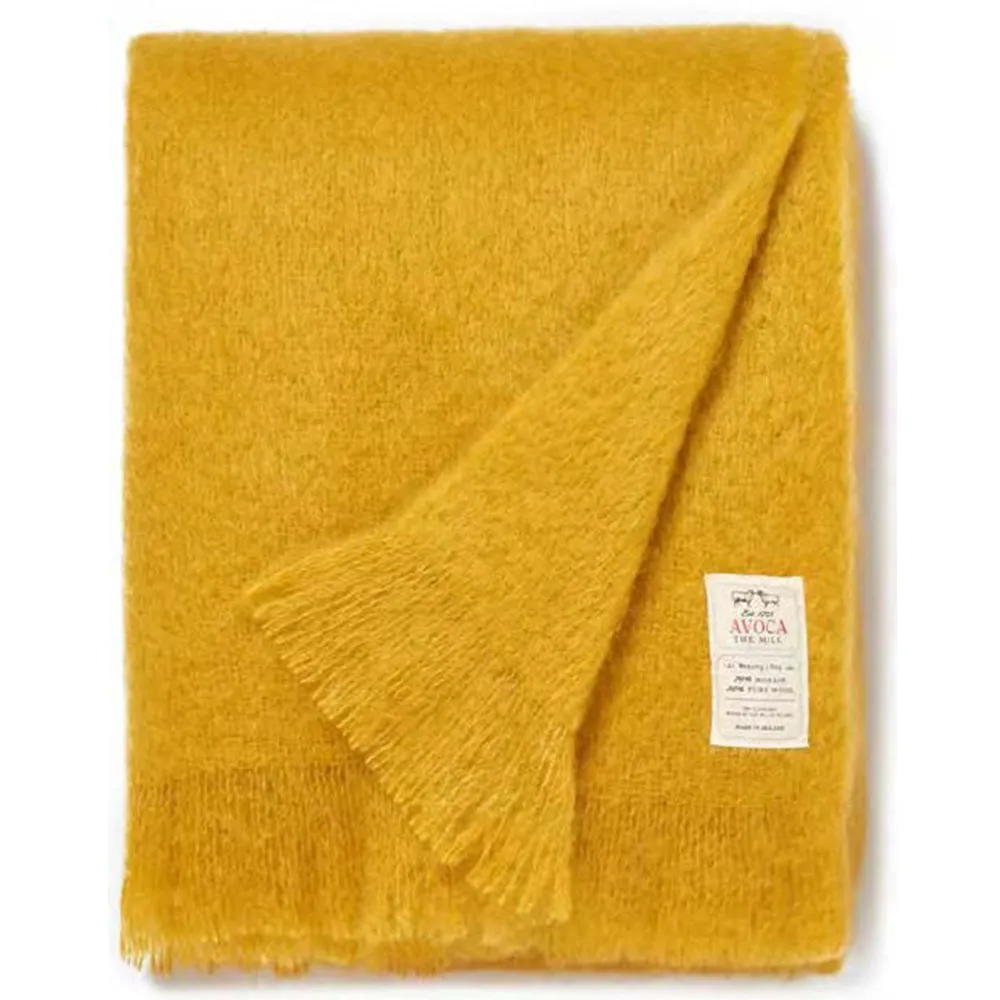 Irish Mohair Wool Throw: Amber