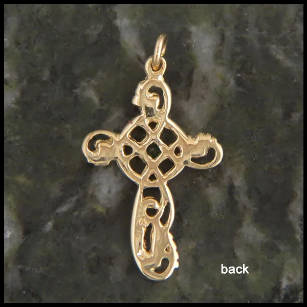 Ivy Celtic Cross Pendant in 14K Gold