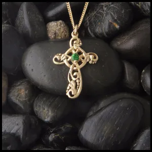 Ivy Celtic Cross Pendant in 14K Gold