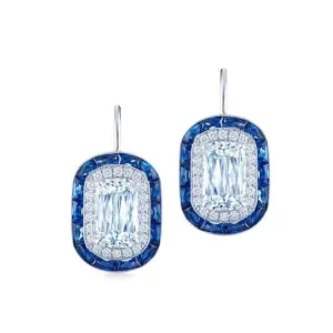 Kwiat 18K White Gold Kwiat ASHOKA® Diamond and Sapphire Dangle Earrings