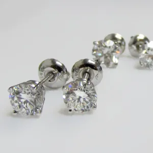 Lab Grown Diamond Stud Earrings 14k White Gold 1.20 ct. tw.