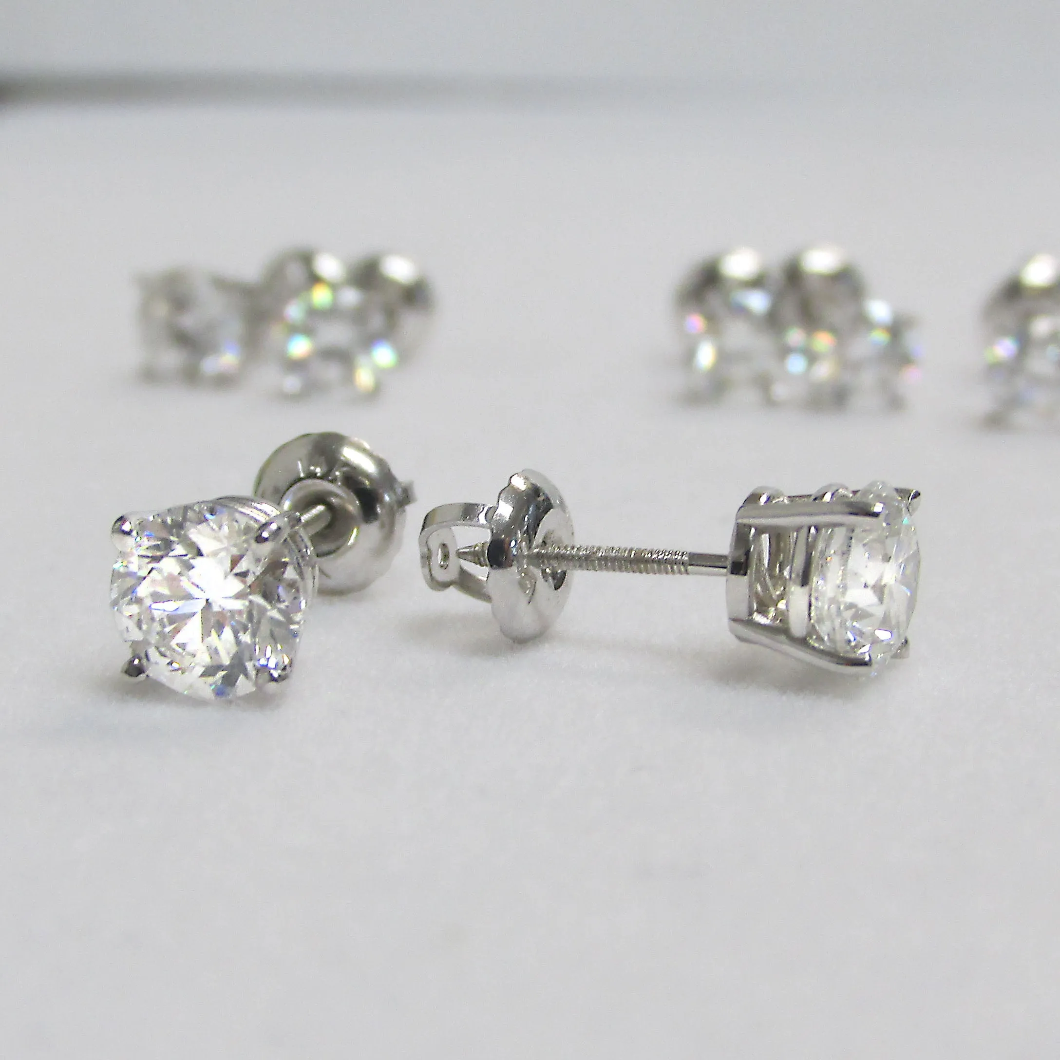 Lab Grown Diamond Stud Earrings 14k White Gold 1.20 ct. tw.