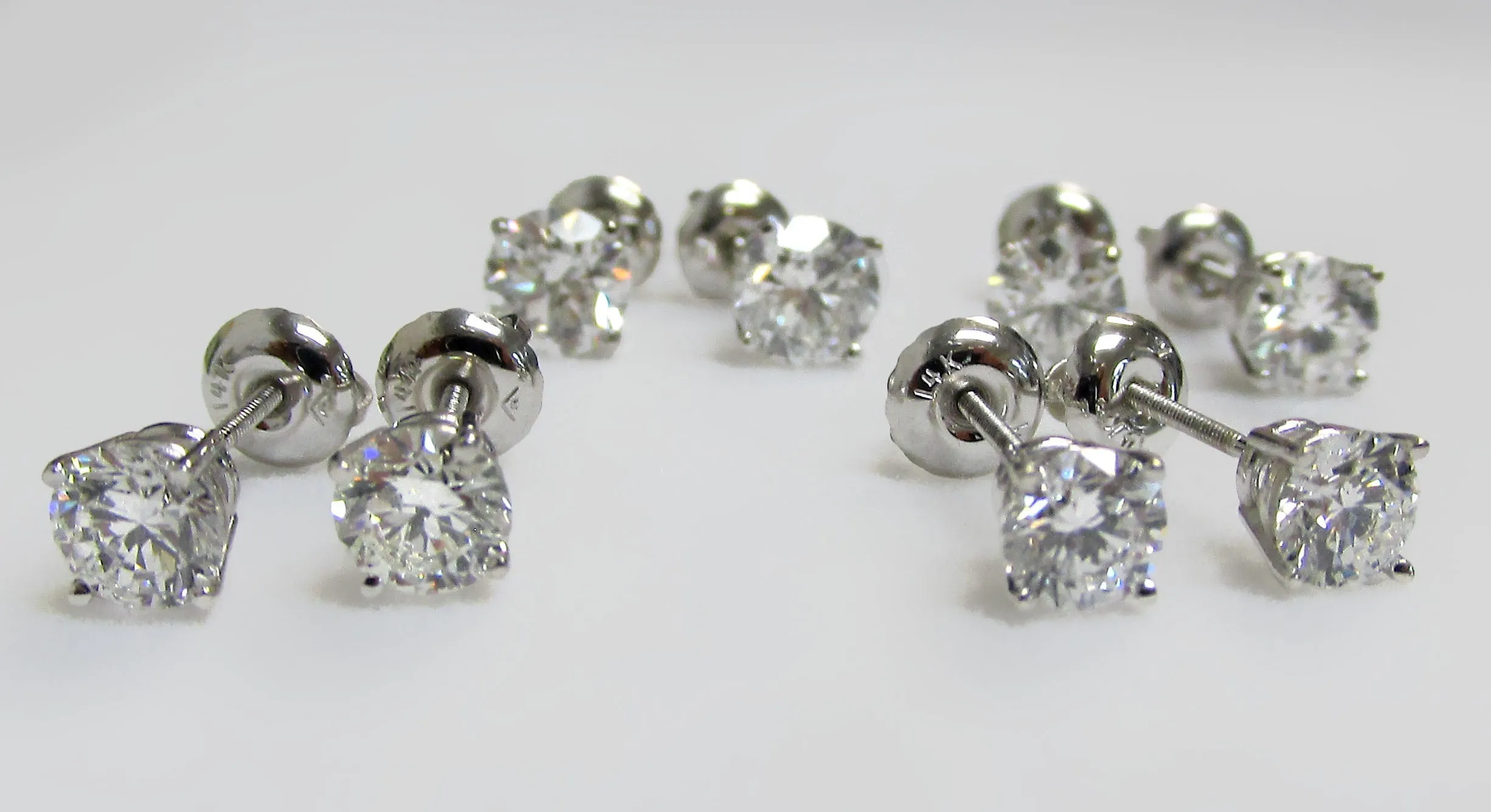 Lab Grown Diamond Stud Earrings 14k White Gold 1.20 ct. tw.