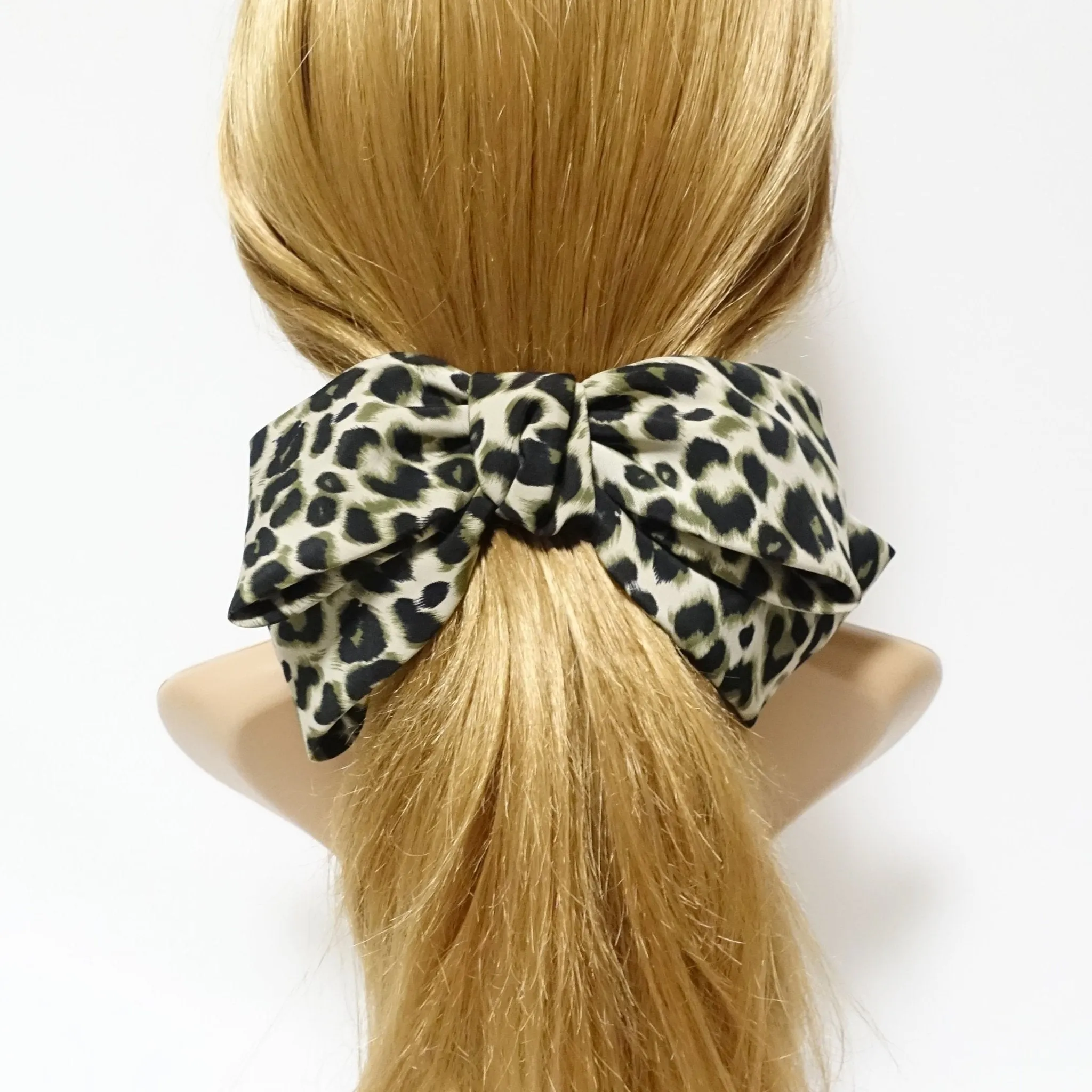 Leopard print big bow barrette sexy floppy hair bow barrette women hair accessory