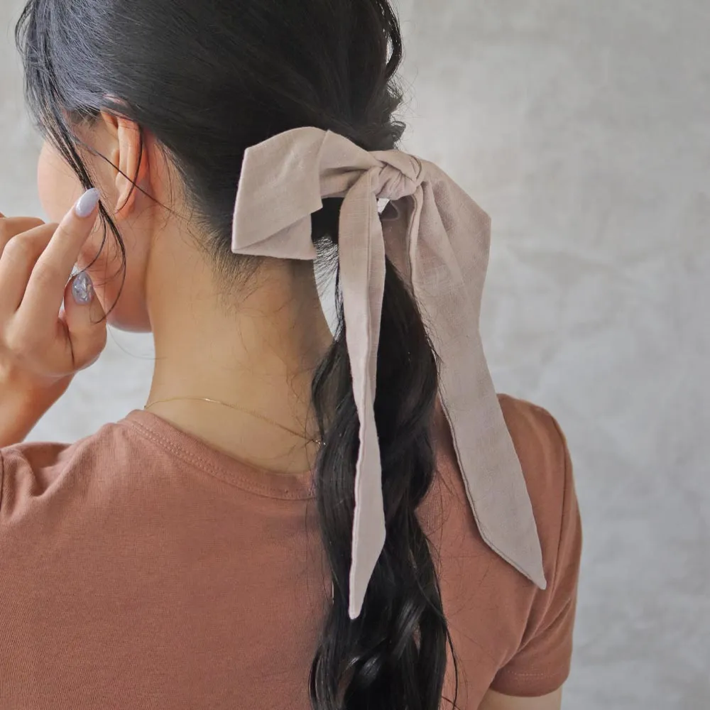 Linen Bow Hair Barrette