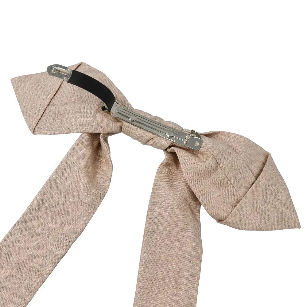 Linen Bow Hair Barrette