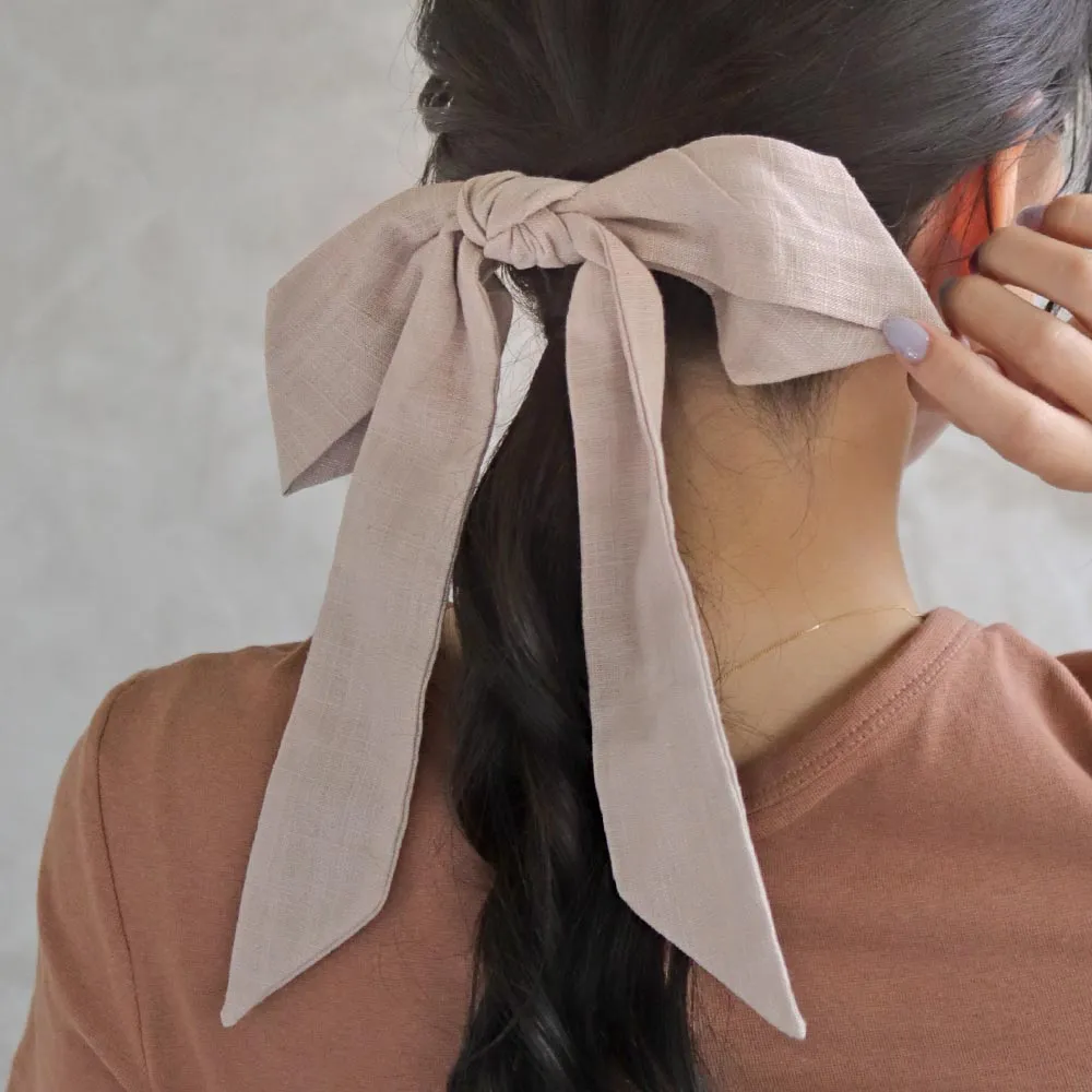 Linen Bow Hair Barrette