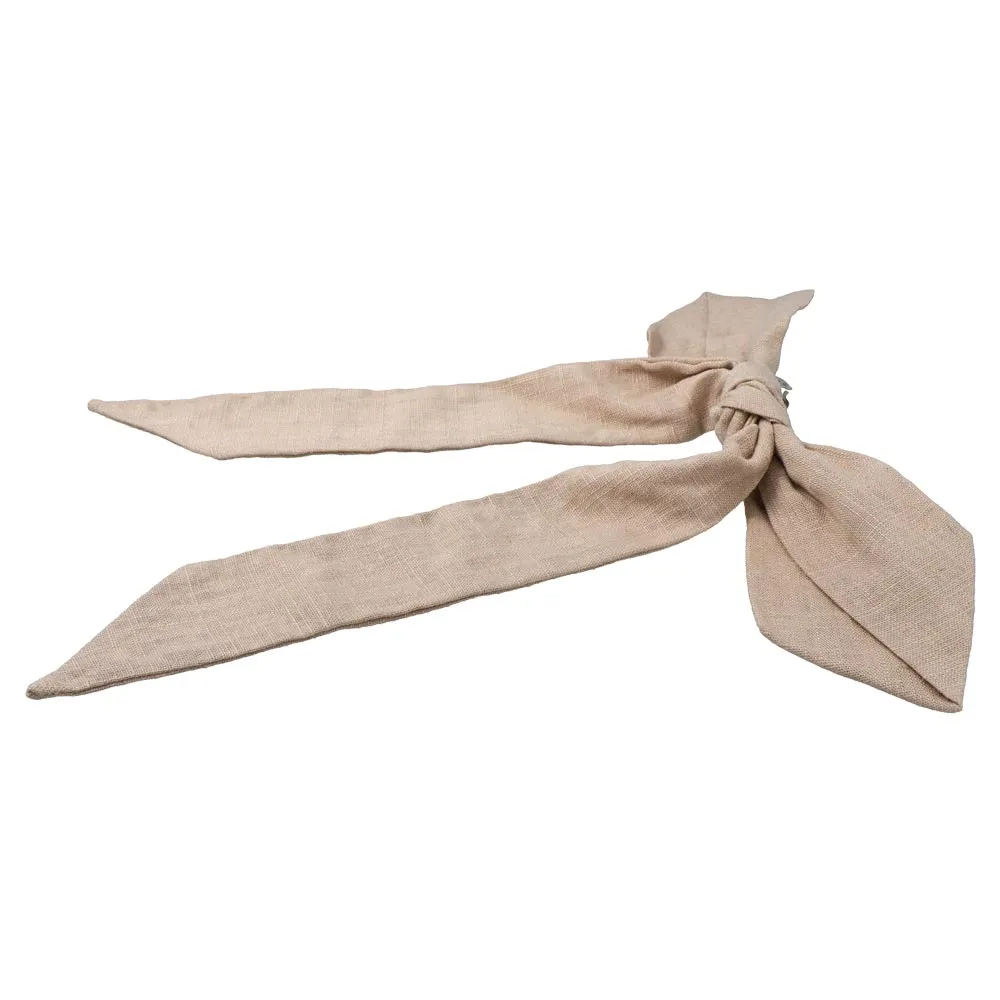 Linen Bow Hair Barrette