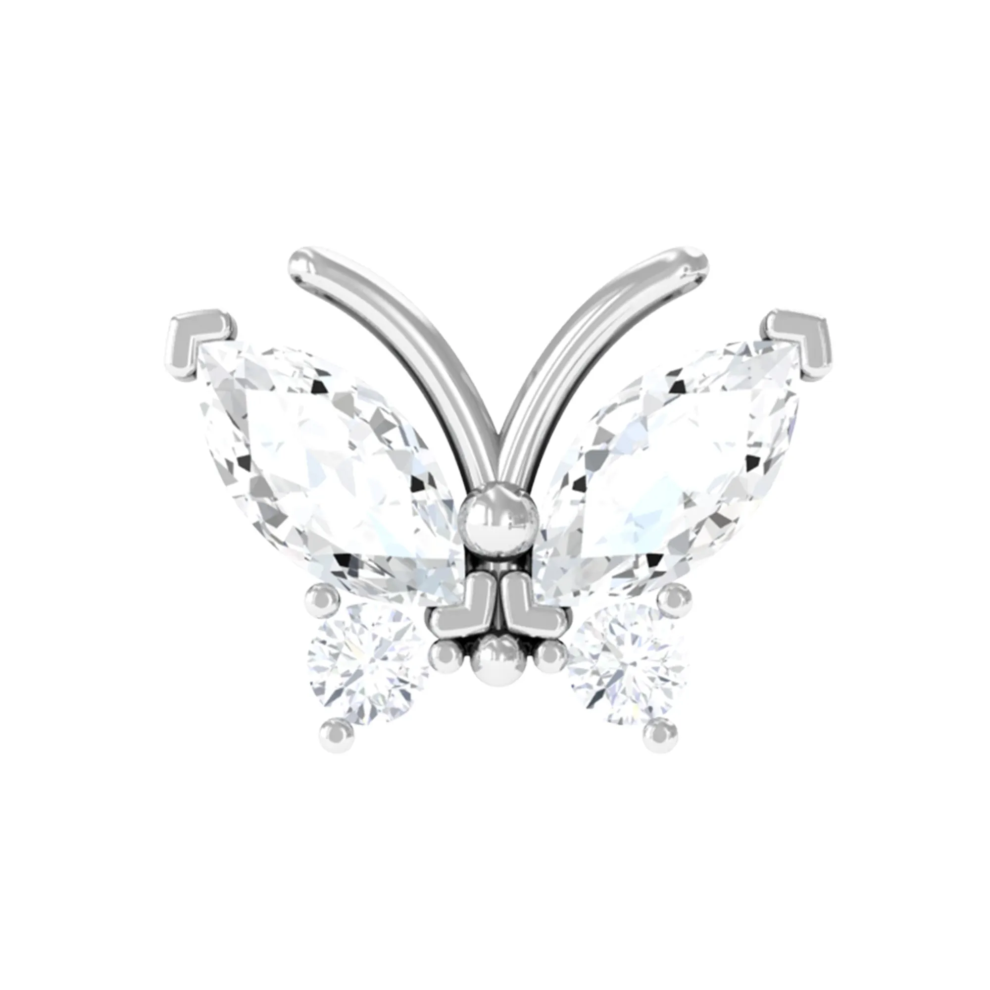 Marquise Moissanite Butterfly Cartilage Earring