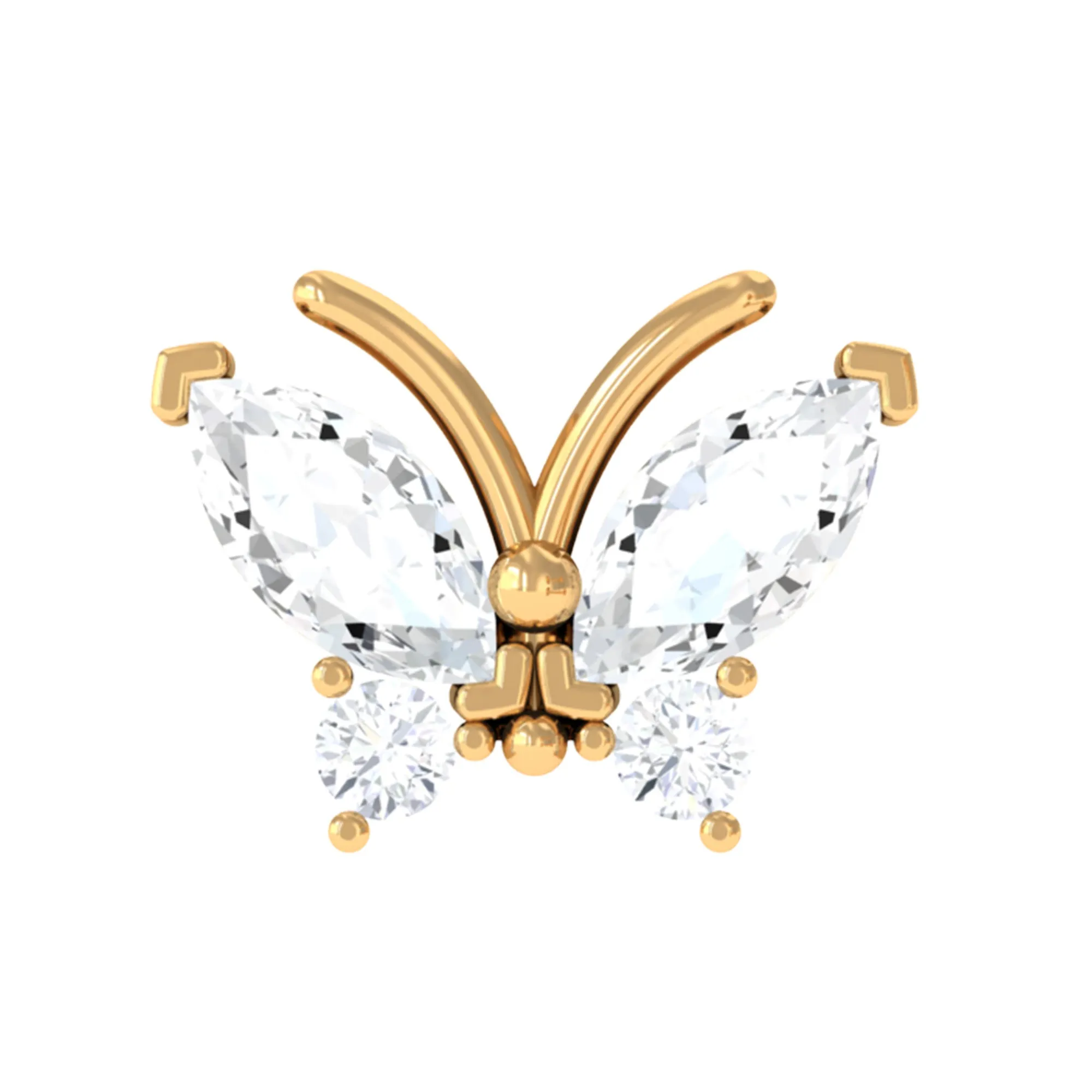 Marquise Moissanite Butterfly Cartilage Earring