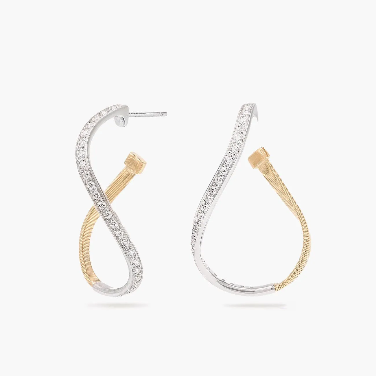 Marrakech Diamond Twist Earrings in 18k Yellow Gold