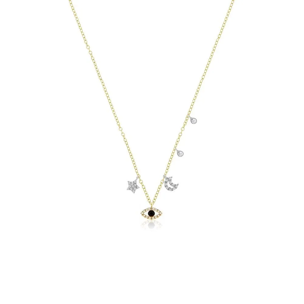 Meira T-Moon and Star Dainty Evil Eye  Necklace