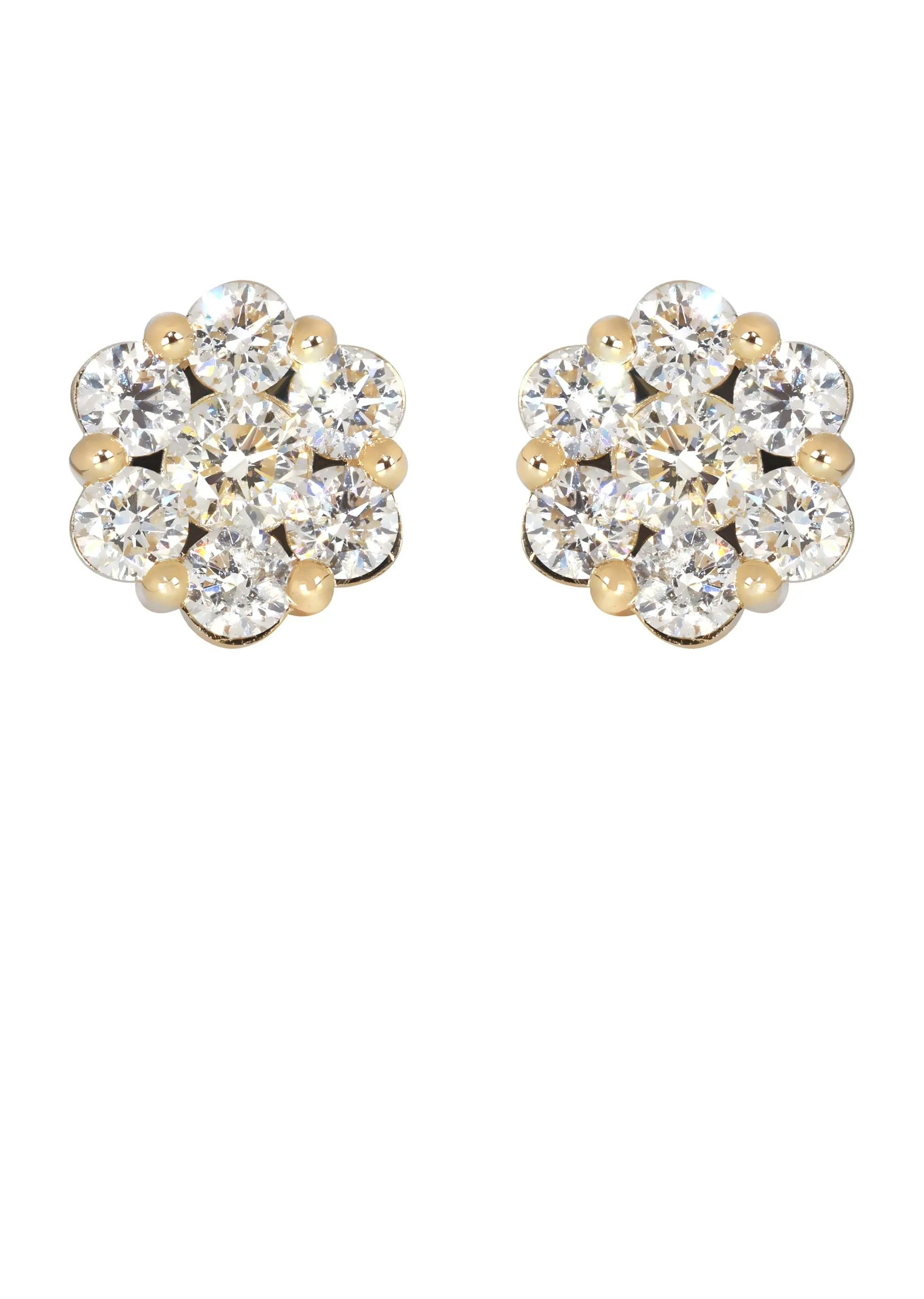 Mens Stud Diamond Earrings | 3.45 Carats 14K Yellow Gold