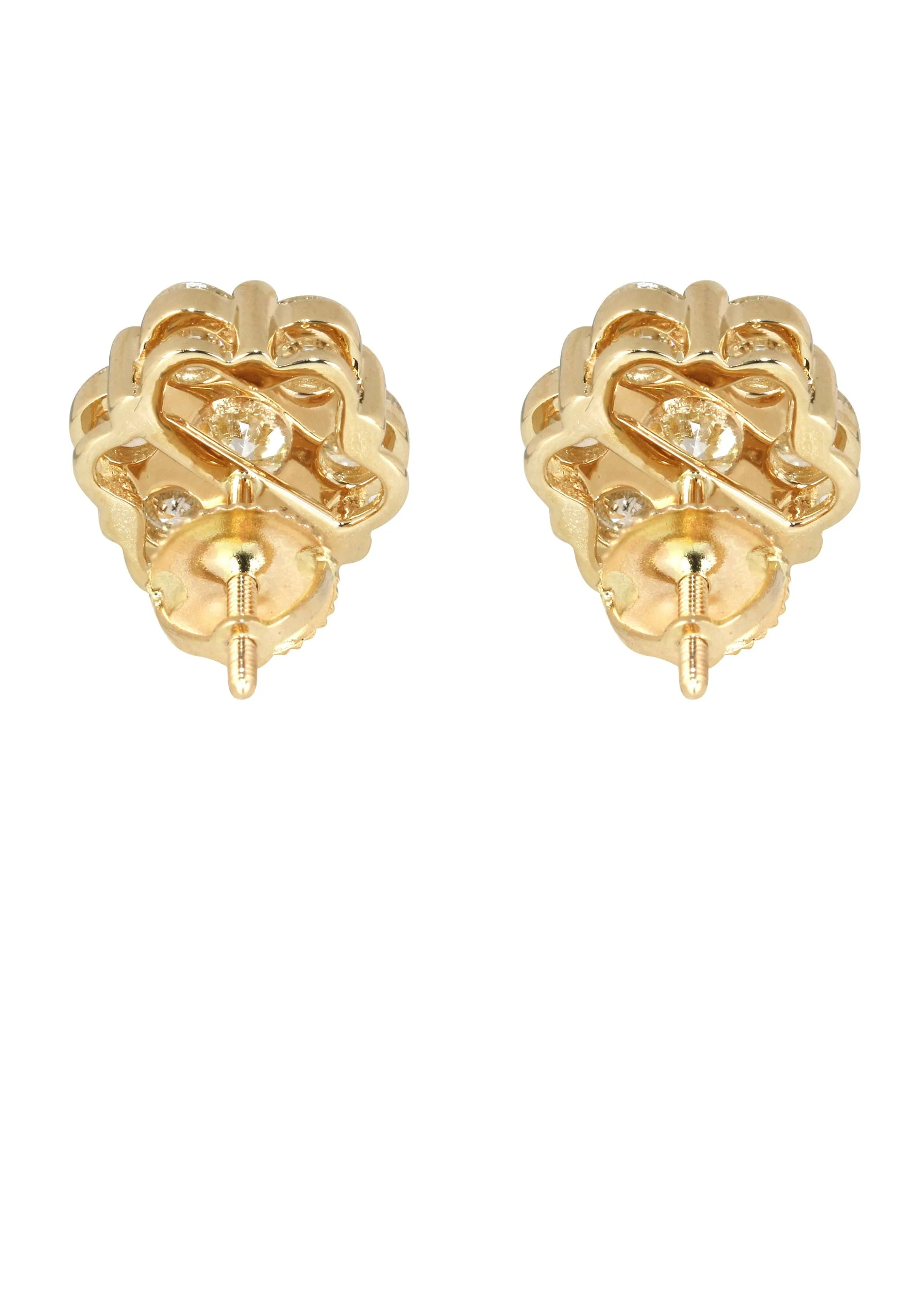 Mens Stud Diamond Earrings | 3.45 Carats 14K Yellow Gold