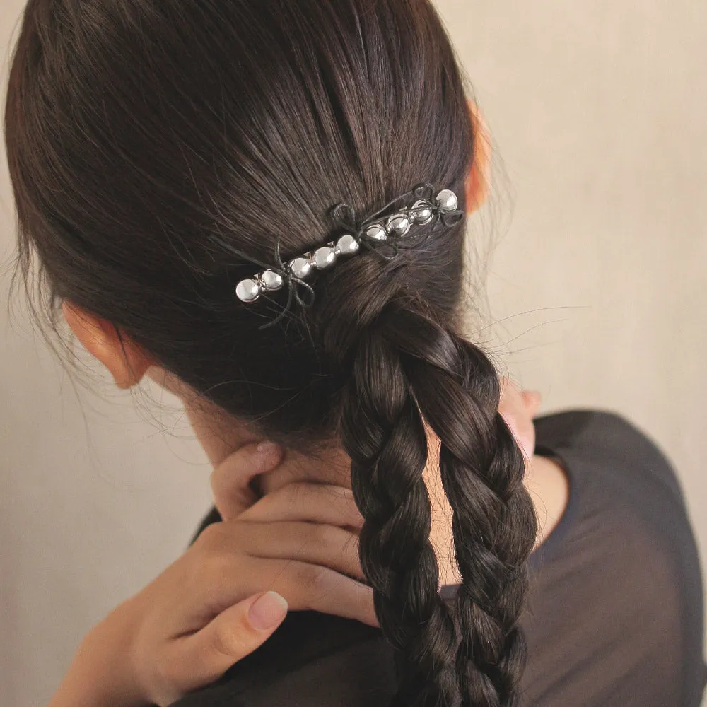 Metal ball Hair Barrette