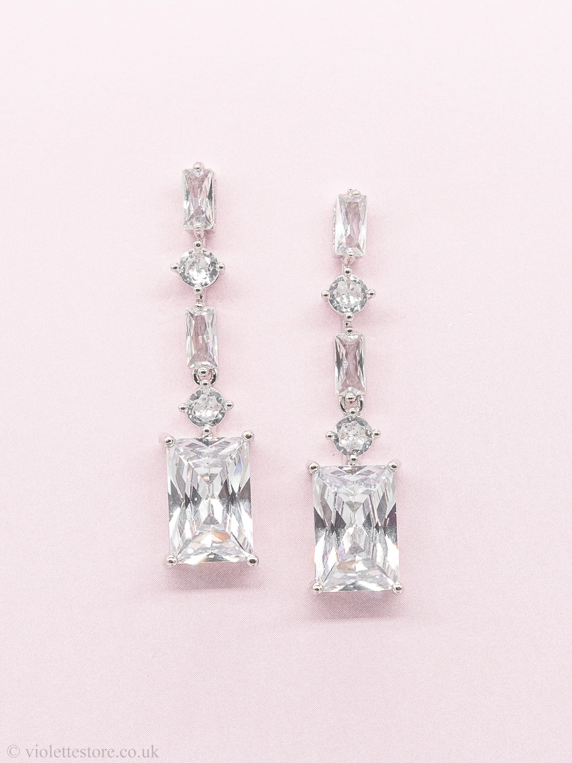 Mila Silver Crystal Earrings