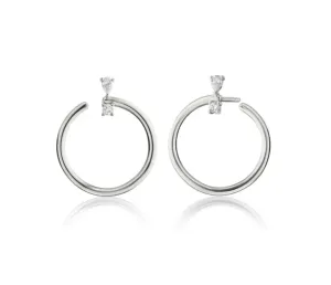 Monica Rich Kosann Sterling Silver Large Galaxy Hoop Earrings