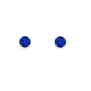 Mountz Collection Sapphire Stud Earrings in 14K White Gold