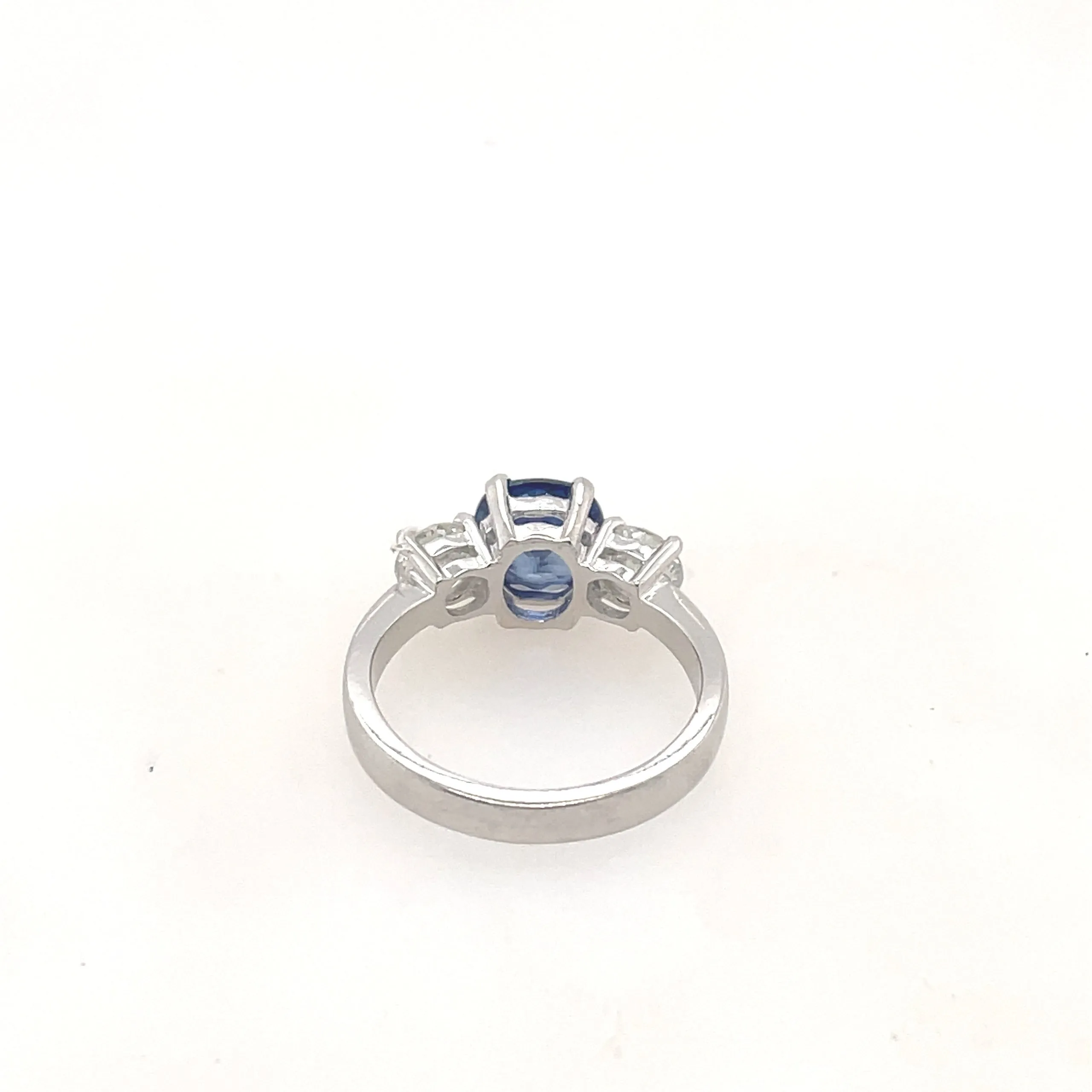 Oval Ceylon Sapphire and Diamond Bostonian Ring