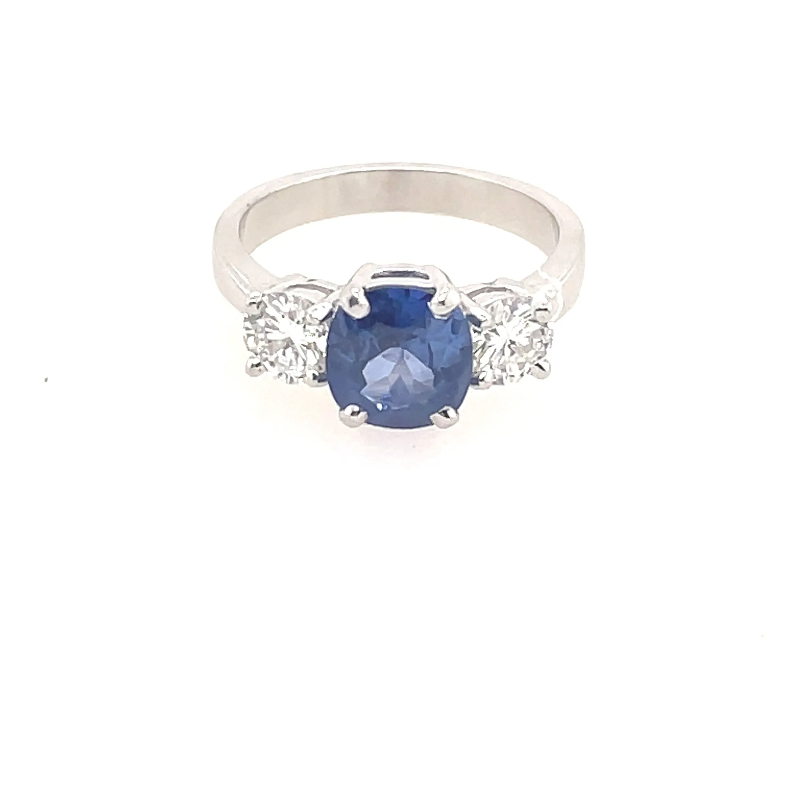 Oval Ceylon Sapphire and Diamond Bostonian Ring