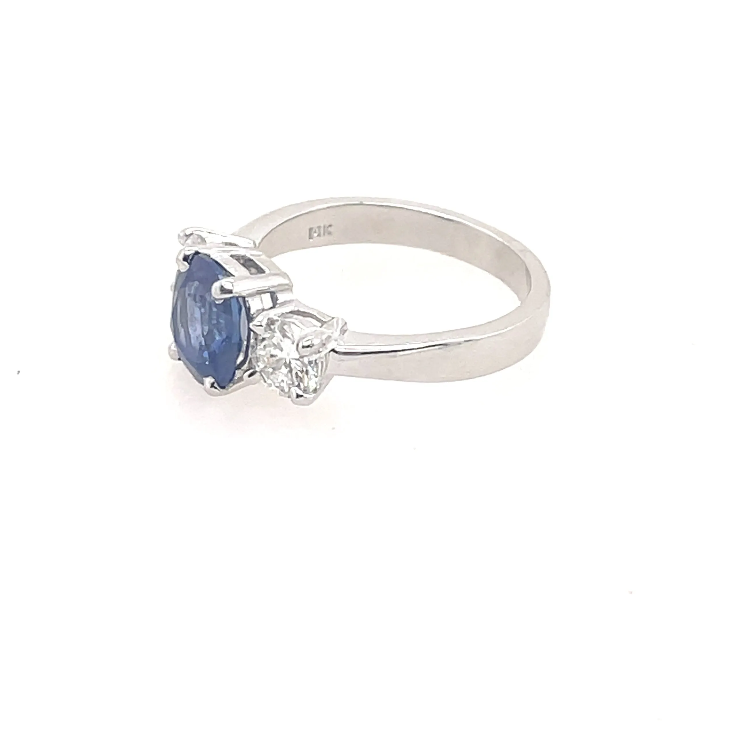 Oval Ceylon Sapphire and Diamond Bostonian Ring