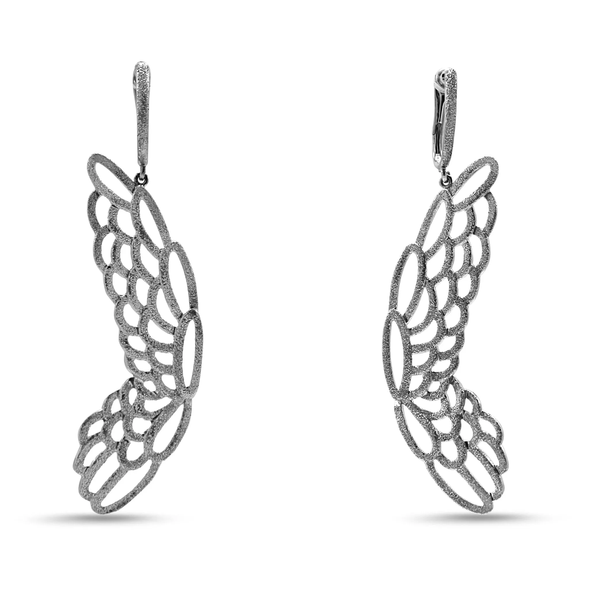 Pair Of Textured Butterfly Wing Earrings By Vanessa Pederzani