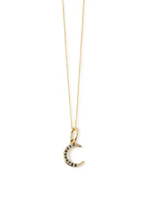 Pavé Sapphire Crescent Moon Necklace by Talon