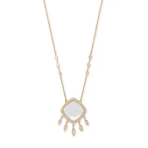 PAVE PEARL QUARTZ TRILLION   5 MARQUISE DIAMOND SHAKER NECKLACE