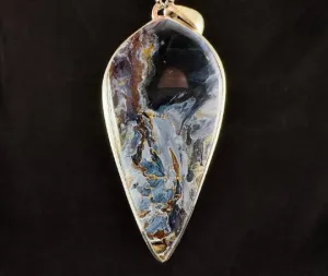 PIETERSITE Crystal Pendant - Top Grade AA, Sterling Silver - Fine Jewelry, Healing Crystals and Stones, 54163