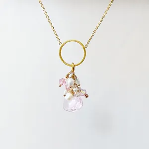 Pink and Gold Charm Necklace