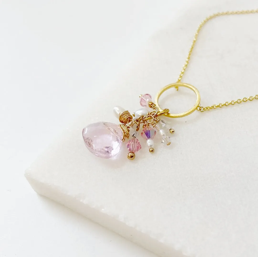 Pink and Gold Charm Necklace