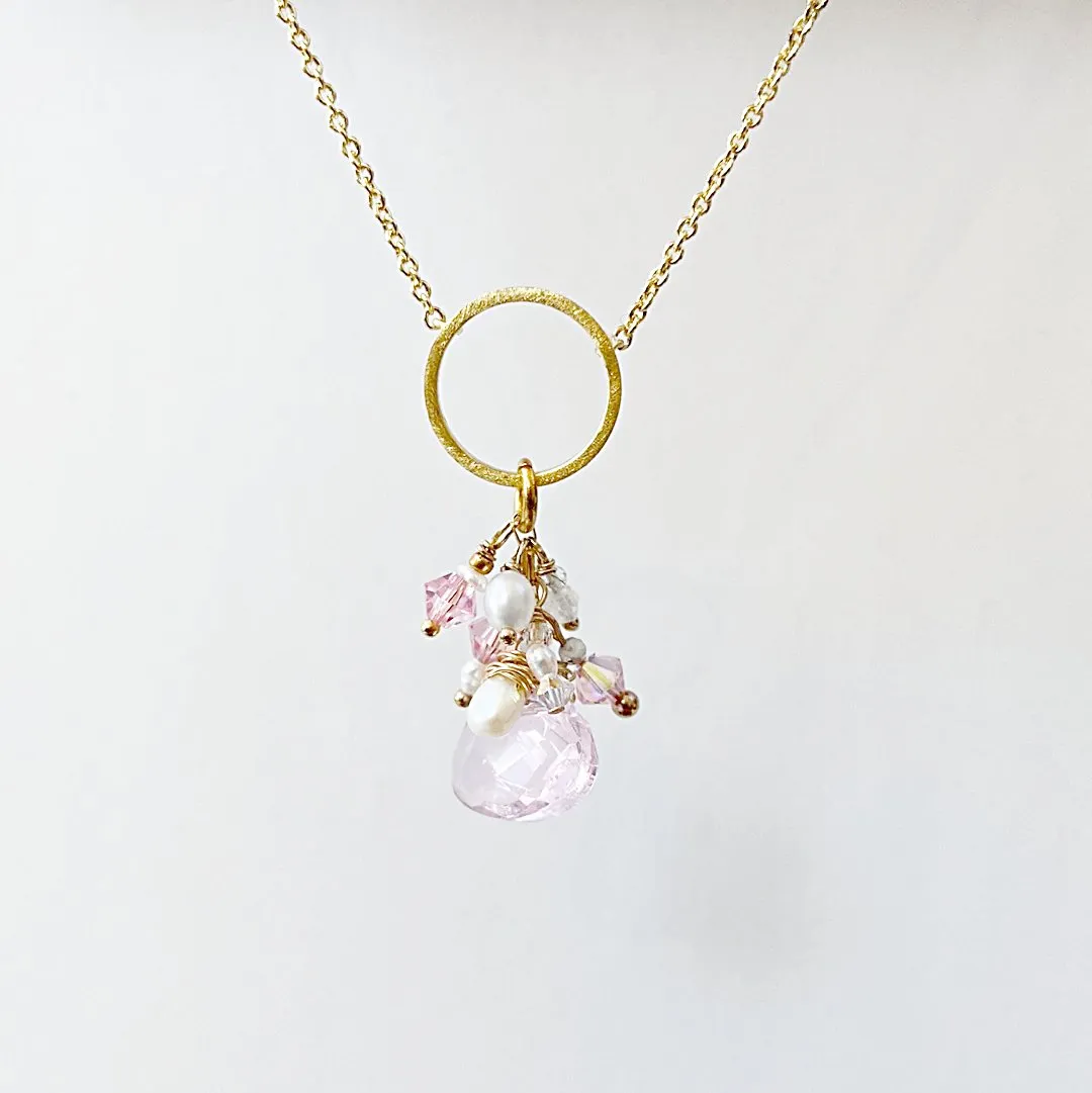 Pink and Gold Charm Necklace