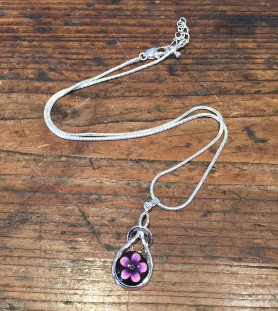 Pink Violet Flower Pendant