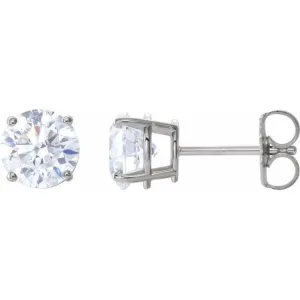 Platinum 2 CTW Natural Diamond Stud Earrings