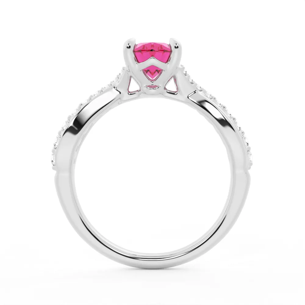 "You Are Stronger Than You Think" Oval Pink Sapphire Ring With Infinite Band