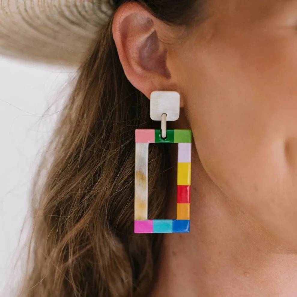 Rainbow Colorblock Earrings