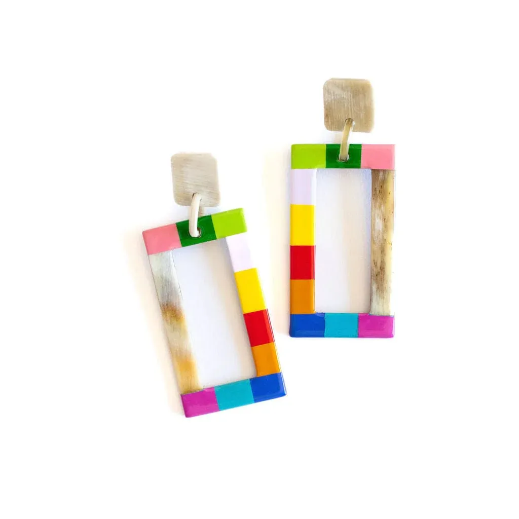 Rainbow Colorblock Earrings