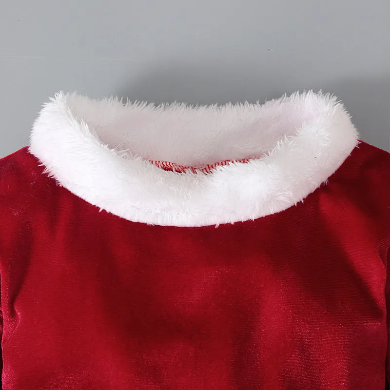 Red Coral Velvet Santa Costume