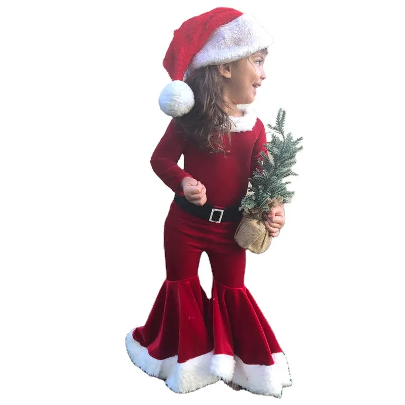 Red Coral Velvet Santa Costume