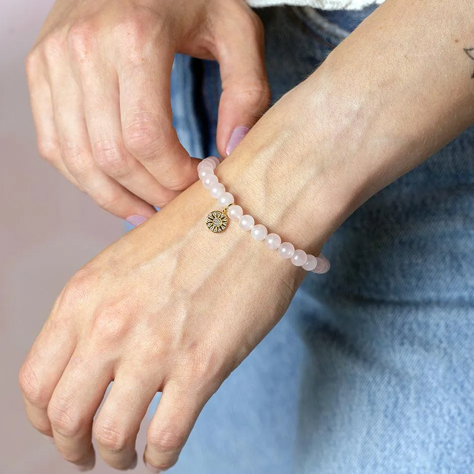 Rose Quartz Bracelet with Celestial Charm